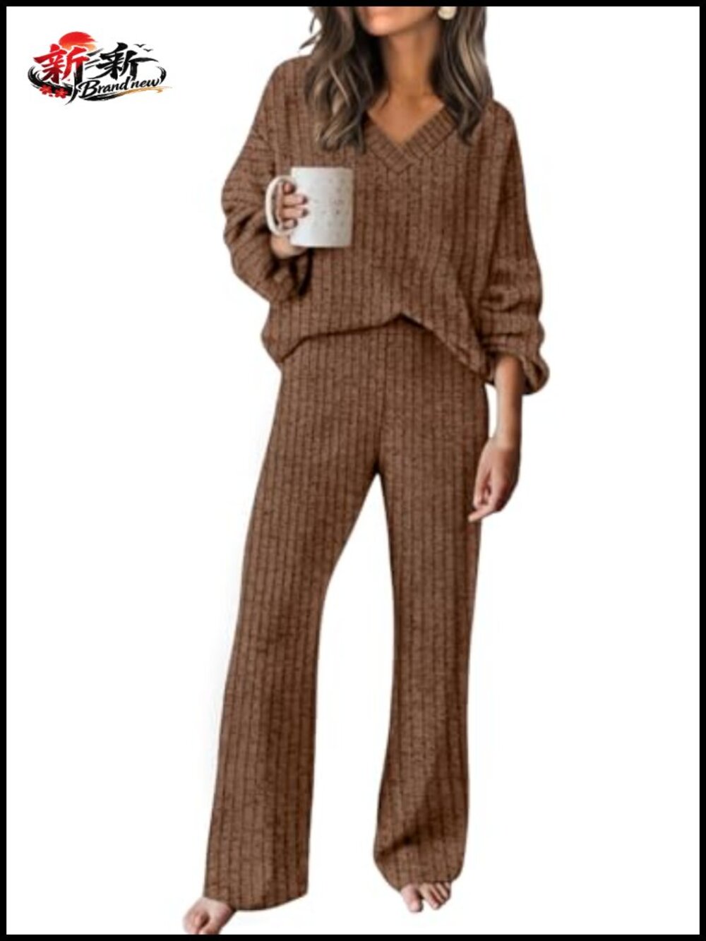 Cozy Lounge Set with Pockets - Sweater and Wide Leg Pants